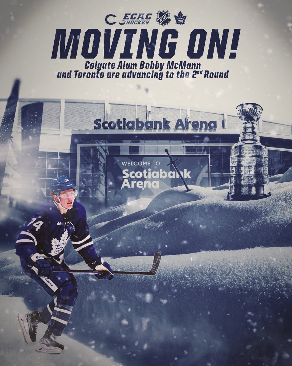 ECAC Hockey (@ecachockey) on Twitter photo Bobby’s still playin’! The Leafs and <a href="/ColgateMIH/">Colgate Men's Hockey</a> alum Bobby McMann are headed to the second round!
#ECACHockey Bobby’s still playin’! The Leafs and <a href="/ColgateMIH/">Colgate Men's Hockey</a> alum Bobby McMann are headed to the second round!
#ECACHockey
