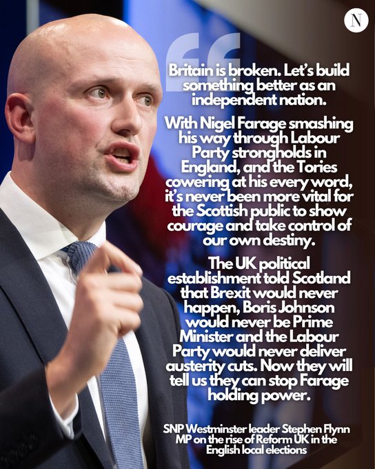 BjCruickshank's tweet photo. Hi @StephenFlynnSNP as a long time member of @theSNP I applaud your statement on the rise of fascist Farage, but you speak of "courage" from the people of Scotland. I respectfully suggest that is a two way street, we need courage from you, John &amp; Kate. #Defacto26 https://t.co/56mu7ZpgXK