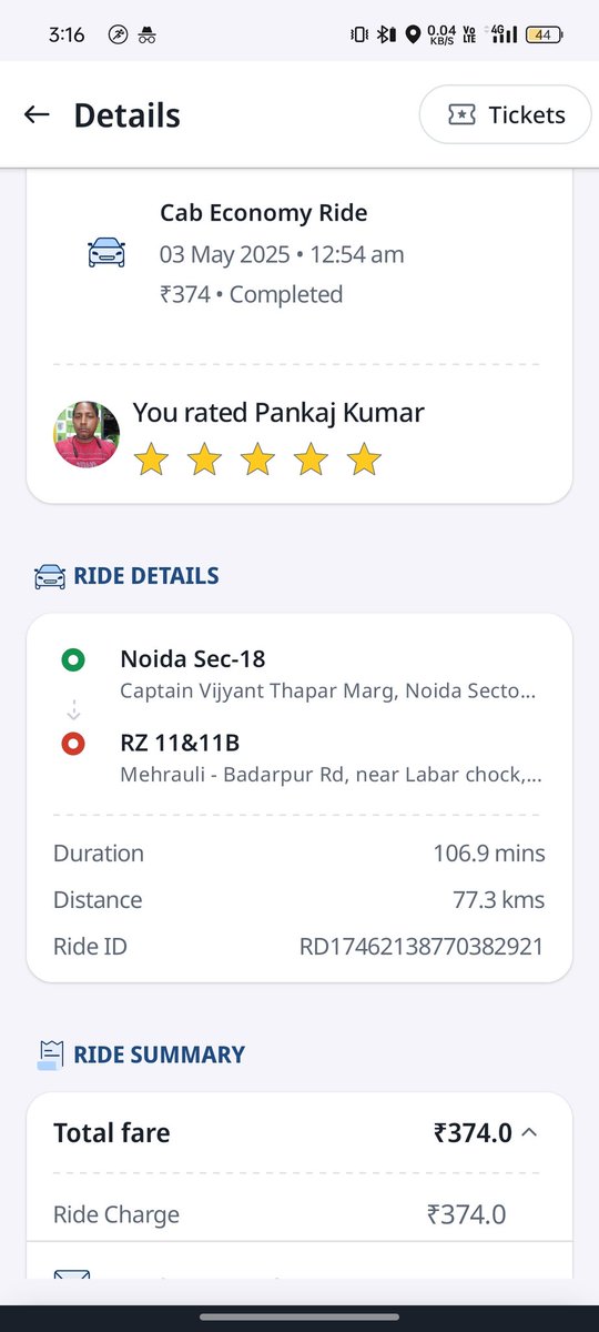 ThisSideRitik's tweet photo. @rapidobikeapp Hey, my fare was 1009 while booking but before finishing rides you changed to 1036 due to overtime fare. But this was not my mistake of your rider Stop car to fill cng. This thing was taking time and you charged your customer for this. This is not right. https://t.co/1UCj4VkRPL