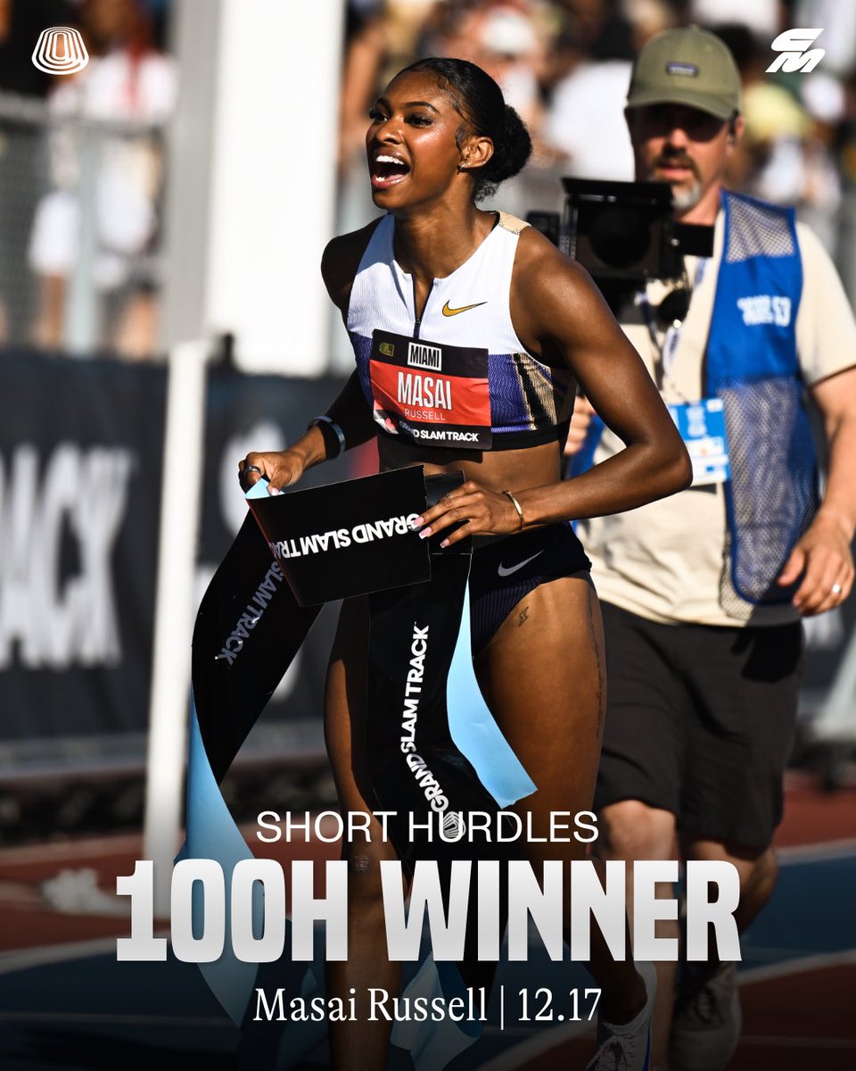 CITIUS MAG (@citiusmag) on Twitter photo WHAT. JUST. HAPPENED. 😳
The second <a href="/GrandSlamTrack/">Grand Slam Track</a> is off with a BANG as <a href="/masai_russell/">Masai Russell OLY ✨</a> runs an AMERICAN record to win the 100m hurdles in 12.17 over Tia Jones in 12.19.
That’s the #2 and #3 wind-legal marks in history and the first time ever two women have broken 12.20 in one WHAT. JUST. HAPPENED. 😳
The second <a href="/GrandSlamTrack/">Grand Slam Track</a> is off with a BANG as <a href="/masai_russell/">Masai Russell OLY ✨</a> runs an AMERICAN record to win the 100m hurdles in 12.17 over Tia Jones in 12.19.
That’s the #2 and #3 wind-legal marks in history and the first time ever two women have broken 12.20 in one