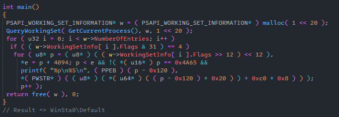 daaximus's tweet photo. always entertaining to do a little code golf to get the PEB https://t.co/ndTutEri0C