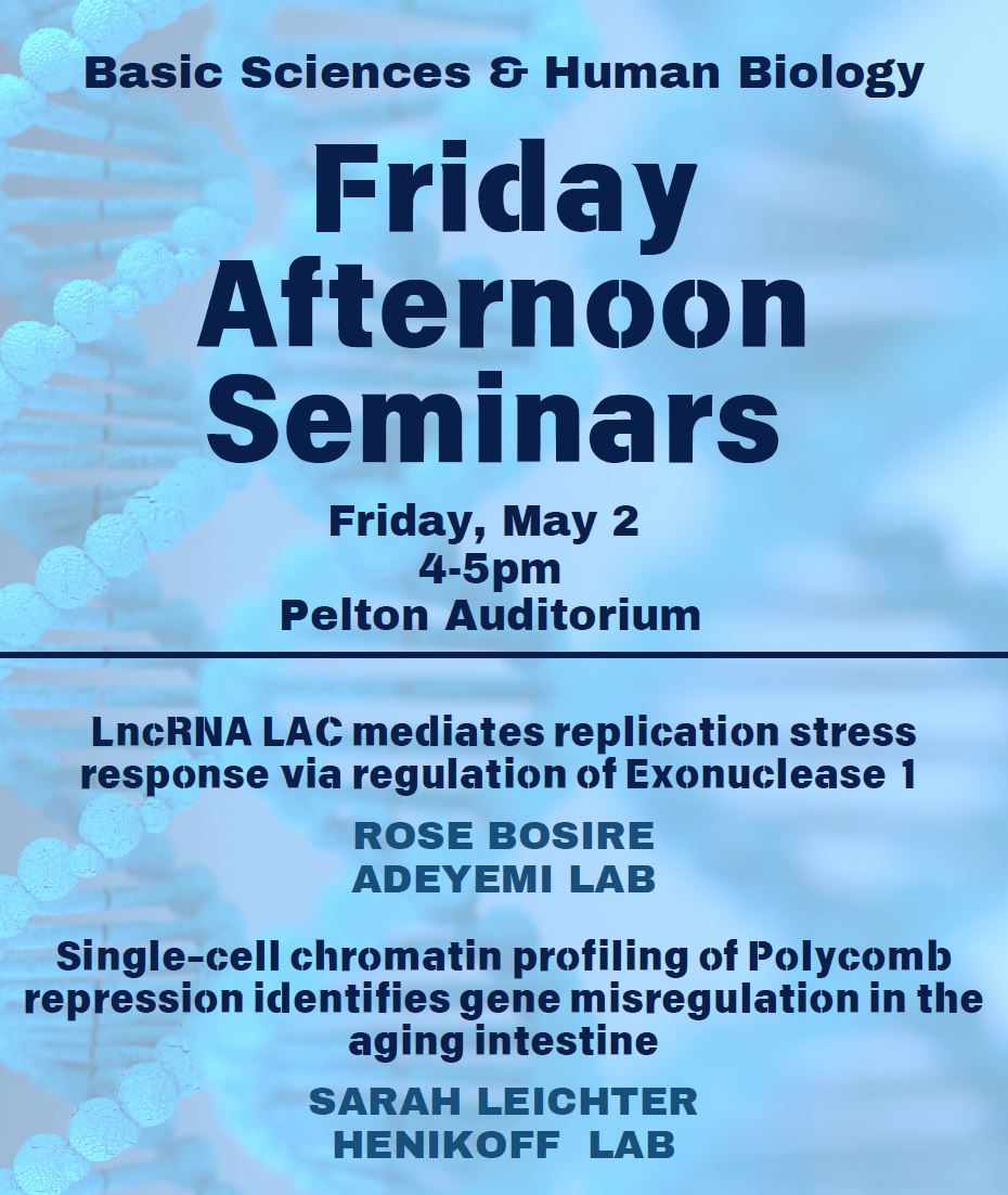 Hutch Basic Sciences (@hutchbasicsci) on Twitter photo We have a Basic Sciences double feature at Friday Afternoon Seminars!
For all our @FredHutch colleagues, join us at 4:00 in Pelton to hear two great talks from Rose Bosire in the Adeyemi Lab and <a href="/Smleichter/">Sarah Leichter</a> in the Henikoff Lab! We have a Basic Sciences double feature at Friday Afternoon Seminars!
For all our @FredHutch colleagues, join us at 4:00 in Pelton to hear two great talks from Rose Bosire in the Adeyemi Lab and <a href="/Smleichter/">Sarah Leichter</a> in the Henikoff Lab!
