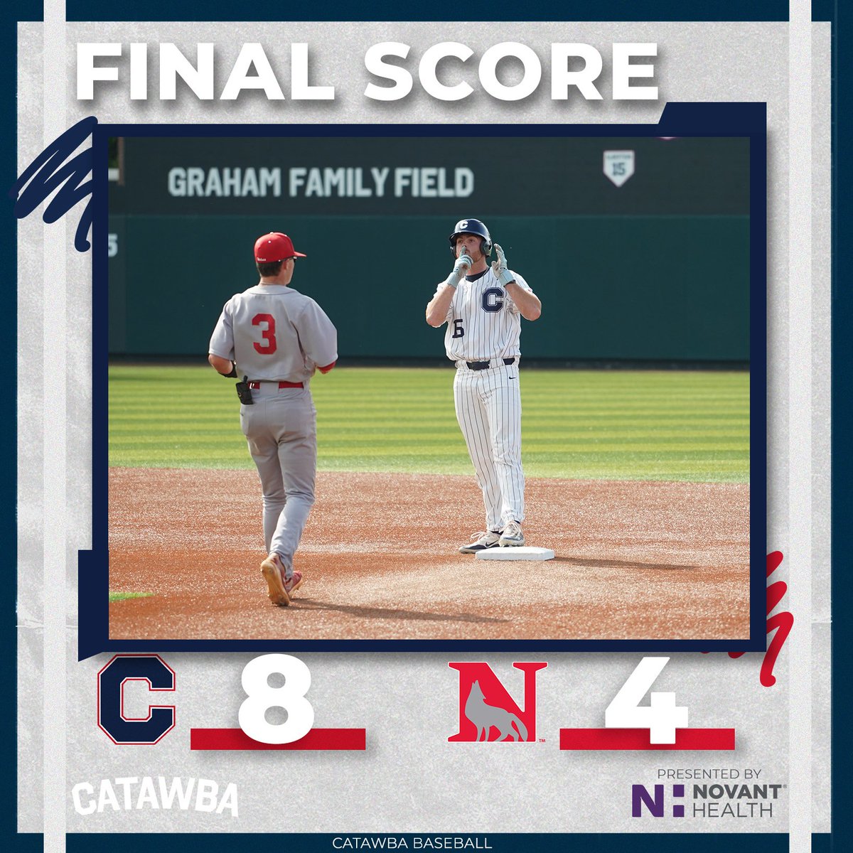 CatawbaIndians's tweet photo. Postseason Win ⚾️

@CatawbaBaseball takes the opening round win over Newberry! They will be back in action tomorrow at 11am  

#BeYourOwnHero https://t.co/HgwGdkPXSL