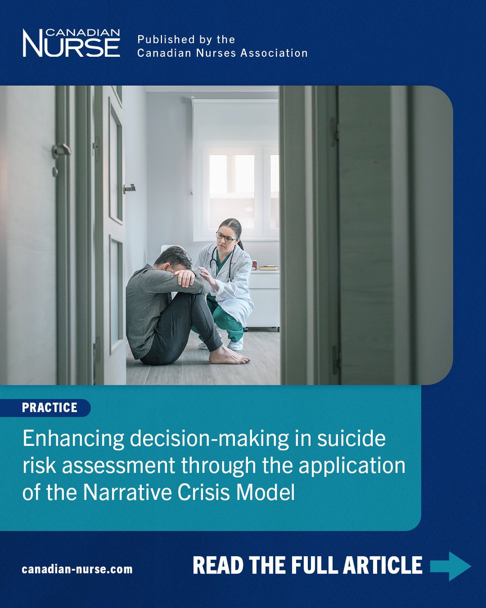 Want a more human way to assess suicide risk? 

The Narrative Crisis Model focuses on the story behind the crisis, helping nurses build trust, spot warning signs, and act early.

Get the full picture: bit.ly/3GR4WFp