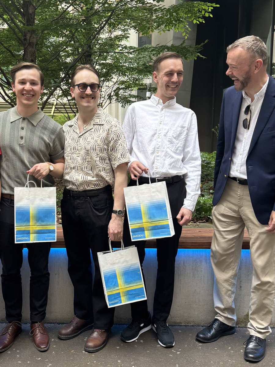 KAJ has arrived in Basel! So proud to welcome this amazing group to Switzerland. They are so talented and exceptionally nice, with a truly great song, ”Bara bada bastu” (”Just take a sauna”). Best of luck in the Eurovision Song Contest, dear KAJ! <a href="/svt/">SVT</a> <a href="/SVTmelfest/">Melodifestivalen</a>