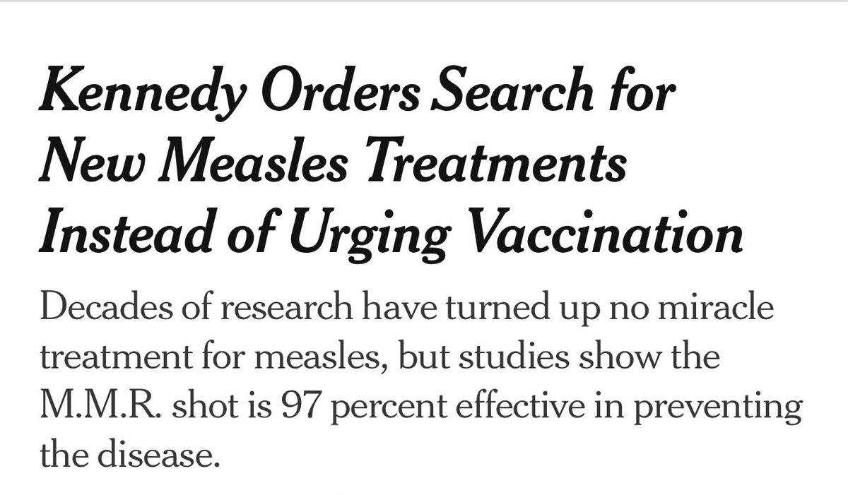 The measles vaccine is proven to work. It has saved millions of lives. That’s an undeniable fact, no matter what anyone says.

The ‘treatments’ repeatedly touted by RFK Jr—budesonide, clarithromycin, and cod liver oil—do not. No matter what anyone like him says.

EVEN IF we