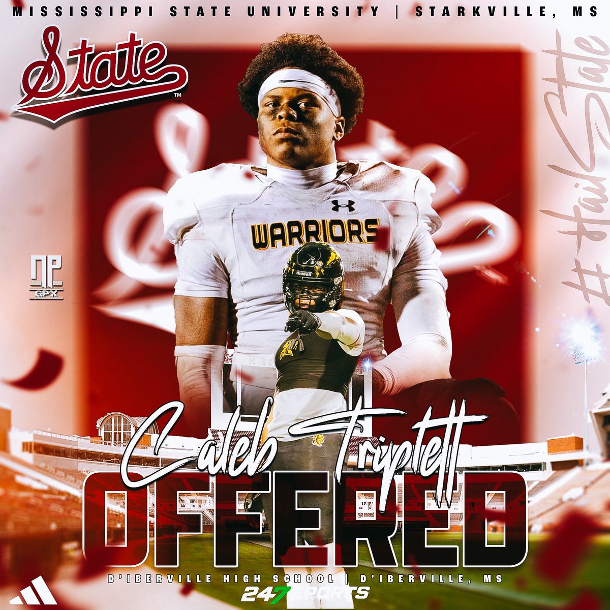 NPGPX Design (@nathanpurvis) on Twitter photo Caleb Triplett (<a href="/TFLCaleb8/">Caleb Triplett</a>), the class of 2026 linebacker from DāIberville High School (DāIberville, MS), picks up the offer from Mississippi State! #HailState
Rion Young (<a href="/MacCorleone74/">Rion (Ree-un) Young</a>) has more on Triplettās thoughts about the recent Bulldog offer:
247sports.com/college/missis⦠Caleb Triplett (<a href="/TFLCaleb8/">Caleb Triplett</a>), the class of 2026 linebacker from DāIberville High School (DāIberville, MS), picks up the offer from Mississippi State! #HailState
Rion Young (<a href="/MacCorleone74/">Rion (Ree-un) Young</a>) has more on Triplettās thoughts about the recent Bulldog offer:
247sports.com/college/missisā¦