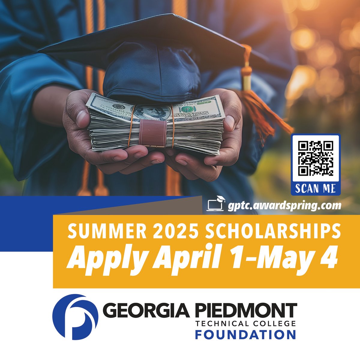 🚨 Attention GPTC Students! 🚨

The deadline to apply for Summer 2025 scholarships is THIS Sunday at midnight! ⏳ Don't miss out on this opportunity to support your education. Apply now before time runs out!

Visit gptc.awardspring.com to apply.

#Summer2025 #GPTCscholarships