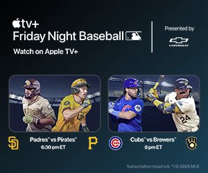 Join us for pregame at 6 &amp; 7:30ET
<a href="/AppleTV/">Apple TV</a> #FridayNightBaseball