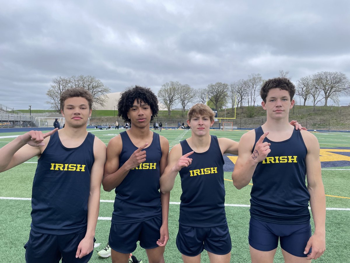 Irish ☘️ 4x100 Frosh School Record 45.08 - Braylen Jensen, Jayden Barker, Christian Britnell, and Finn Macken.