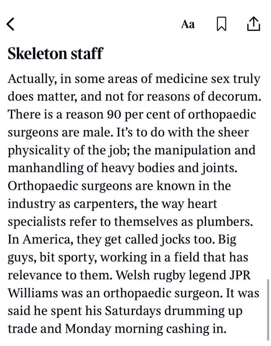 This can get in the sea

There is a reason 90% of orthopaedic surgeons are male, the same reason such high numbers of CEOs are; patriarchy; outdated power systems, biases and and and…

It’s why many of us are working hard to make the specialty more diverse, more inclusive and