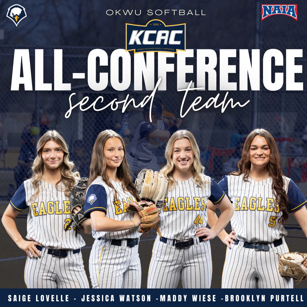OKWUeagles's tweet photo. SB: All-Conference🥎

5 Lady Eagles selected as All-Conference selections after a fantastic year on the field for the Lady Eagles!

Being led by Reagan Rector (1st Team &amp; Gold Glove), the Lady Eagles conclude their 2025 season in Branson, MO!

#GoEagles https://t.co/kfDPcC3G5s