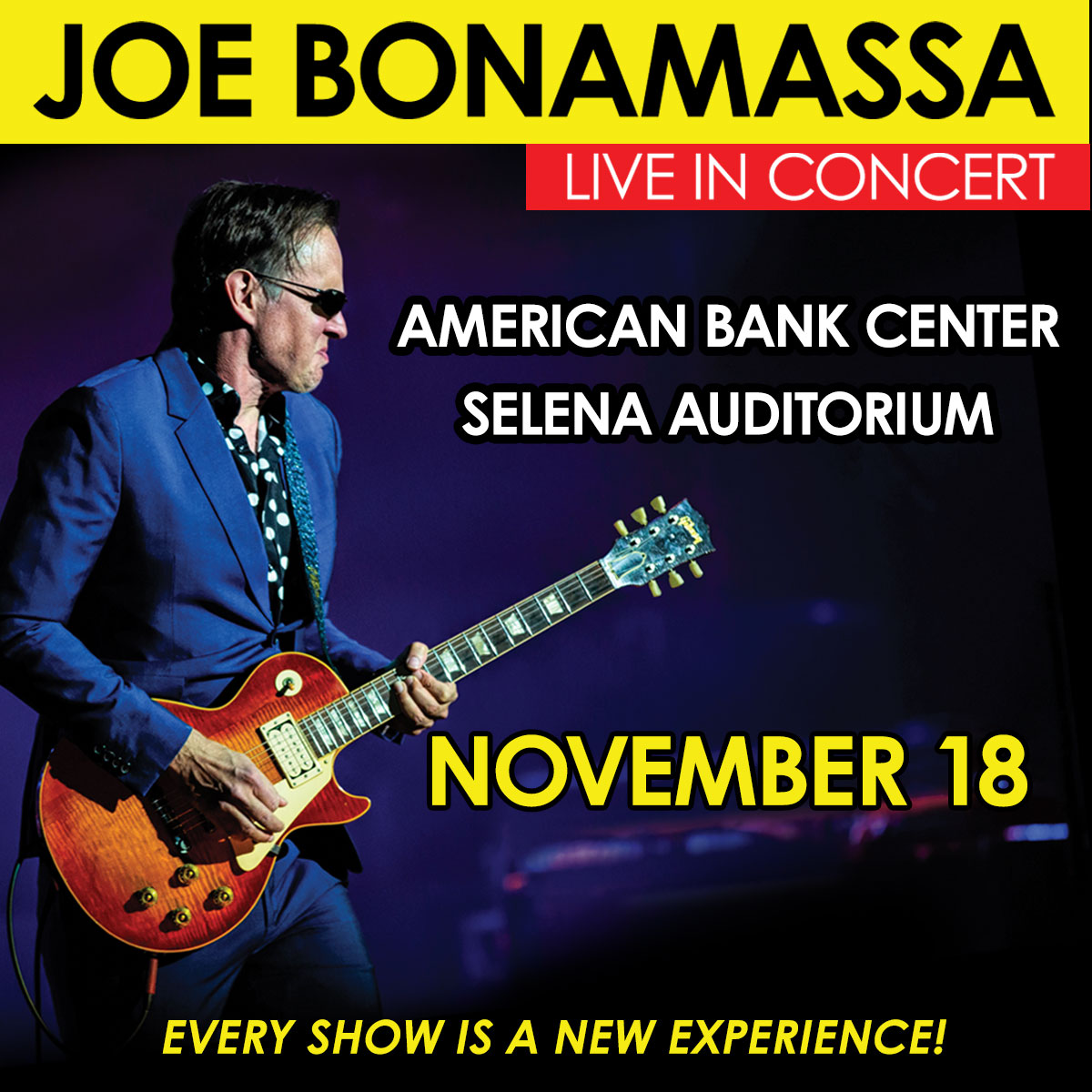 📷 ON SALE NOW!

📷 Blues-rock legend Joe Bonamassa is bringing his electrifying live show to Corpus Christi!

📷 November 18th
📷American Bank Center Selena Auditorium
📷 bit.ly/JoeBonamassa_CC!