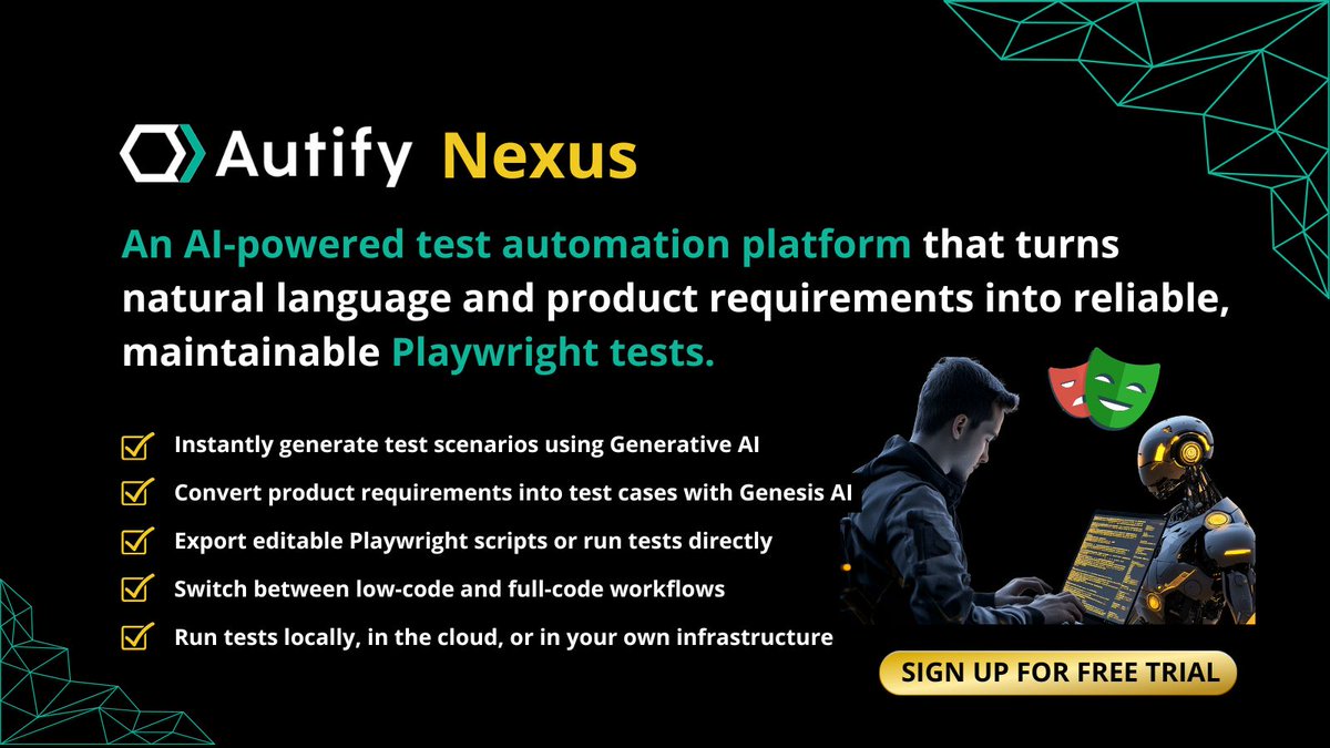 joecolantonio's tweet image. Tired of #lowcodetools locking you in? 😪#AutifyNexus lets you build tests low-code or export full #Playwrightscripts whenever you want. Total flexibility, built around your team. Get a free 3-month trial and see the difference. 👉 testguild.me/vqgfmi @AutifyHQ…