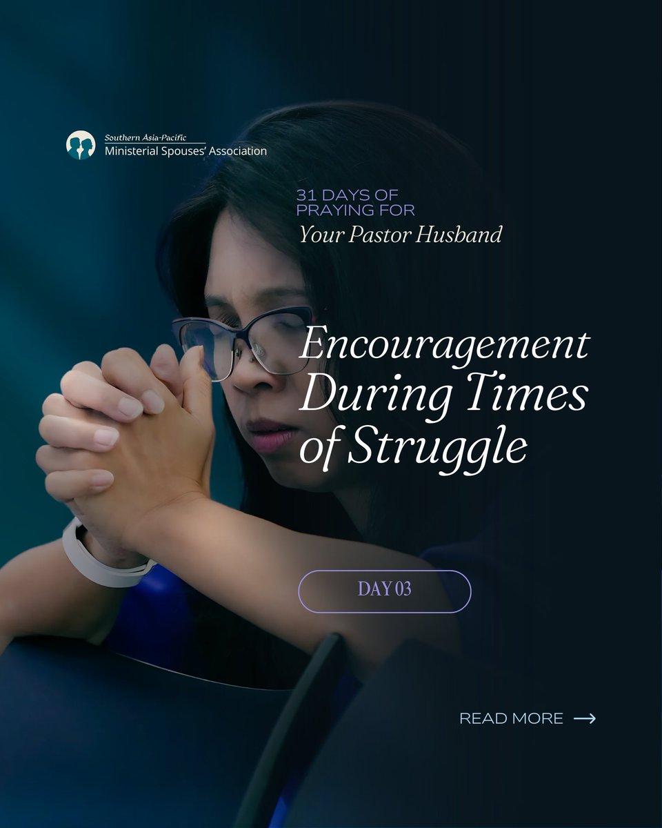 adventistasia's tweet photo. Even pastors get discouraged.
Pray that your husband finds strength and peace in God when facing criticism, confusion, or weariness.🙏
Download resources available at https://t.co/FobtUBFaDc.
#SupportYourPastor #EncourageHim #31DaysOfPrayer https://t.co/Km2DNNt6gH