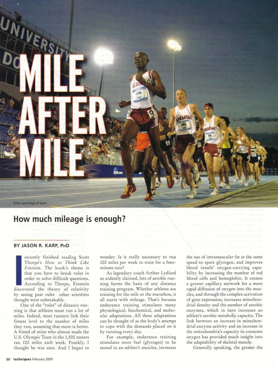 One of the “rules” of distance running is that runners must run a lot. Indeed, most runners link their fitness level to the number of miles they run, inevitably believing that more is better. But how much weekly mileage really is enough? Here's the answer.
drjasonkarp.com/mileage.pdf