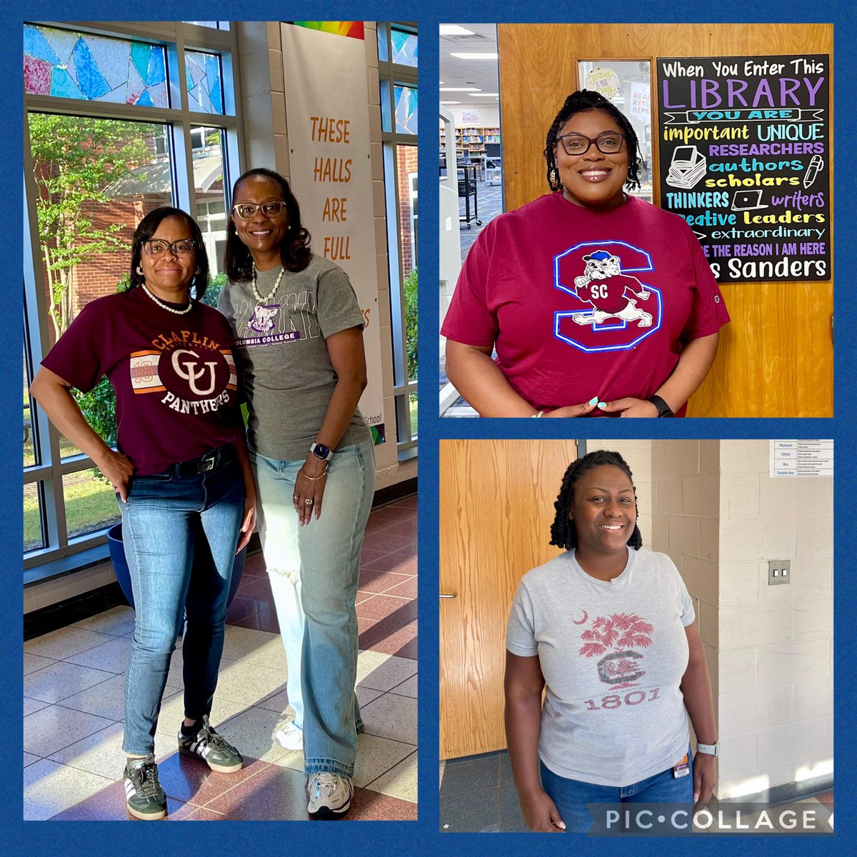 Mrs. Hodges-Stewart (@jamettahodges) on Twitter photo It’s the 1st Friday of the month and we are representing our colleges and universities <a href="/SAMSSaintsSoar/">St Andrews MS Saints</a>!
<a href="/ColumbiaKoala/">Columbia College, SC</a>
<a href="/UofSC/">University of South Carolina</a>
<a href="/SCSTATE1896/">SC State University</a> It’s the 1st Friday of the month and we are representing our colleges and universities <a href="/SAMSSaintsSoar/">St Andrews MS Saints</a>!
<a href="/ColumbiaKoala/">Columbia College, SC</a>
<a href="/UofSC/">University of South Carolina</a>
<a href="/SCSTATE1896/">SC State University</a>