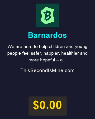 TSIMdotCOM's tweet image. 💝💖 Charity Spotlight: Barnardos

Every second claimed sends 50% of the purchase to great causes like @barnardos 

Thank you 🙏 for the incredible work you do.

#ThisSecondIsMine
