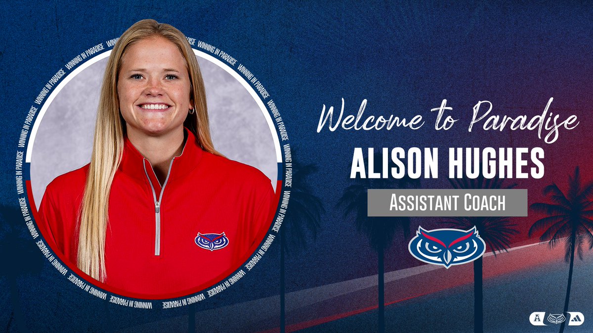 Florida Atlantic Women’s Basketball (@fauwbb_hoops) on Twitter photo Excited to have coach <a href="/achughey/">Alison Hughes</a> in Paradise as one of our new assistant coaches!
📰 bit.ly/4jFeORm
#WIP🏝️ Excited to have coach <a href="/achughey/">Alison Hughes</a> in Paradise as one of our new assistant coaches!
📰 bit.ly/4jFeORm
#WIP🏝️