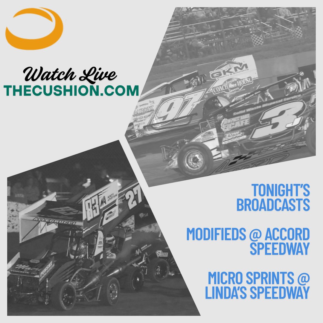 The Cushion (@watchthecushion) on Twitter photo Friday Night Track Lights
2 live streams on the schedule tonight, May 2nd, on TheCushion.com
Big Season Opener for Modifieds at Accord Speedway. They just had 70 cars for practice last week!
Micro Sprint race action heats up for another week from <a href="/Lindas_Speedway/">Linda's Speedway</a>. Friday Night Track Lights
2 live streams on the schedule tonight, May 2nd, on TheCushion.com
Big Season Opener for Modifieds at Accord Speedway. They just had 70 cars for practice last week!
Micro Sprint race action heats up for another week from <a href="/Lindas_Speedway/">Linda's Speedway</a>.