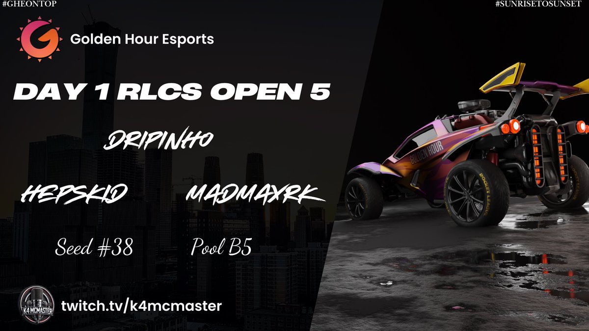 New week, same goal. <a href="/DripinhoRL/">Drip</a> <a href="/madmaxrkI/">madmaxrk</a> <a href="/HepsBEAST/">HepsKid</a>  start their open 5 qual run today at 7PM EST!! 
with <a href="/k4mcmaster/">Mitchell Grabowski</a>  and <a href="/wip_nutty/">Nate</a>  on the cast u wont wanna miss it! 

twitch.tv/k4mcmaster

bracket info 👇

start.gg/tournament/rlc…
