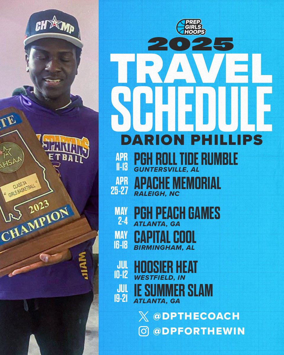 Darion (@dpthecoach) on Twitter photo Catch me at the Peach Games event this weekend in Atlanta, Georgia, hosted by PGH Peach Games! Iโm connected with over 500 coaches, including AAU coaches and players. Don't hesitate to bring me the stat book!"
Trying reach me shoot a follow dm on IG-Dpforthewin
<a href="/pghalabama/">Prep Girls Hoops Alabama</a> Catch me at the Peach Games event this weekend in Atlanta, Georgia, hosted by PGH Peach Games! Iโm connected with over 500 coaches, including AAU coaches and players. Don't hesitate to bring me the stat book!"
Trying reach me shoot a follow dm on IG-Dpforthewin
<a href="/pghalabama/">Prep Girls Hoops Alabama</a>