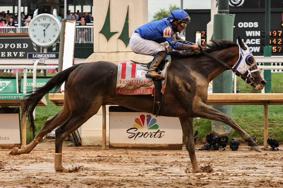 ryanhermens's tweet photo. Good Cheer wins the 2025 Kentucky Oaks. 

@heraldleader @KentuckySports https://t.co/74rDqwFcte