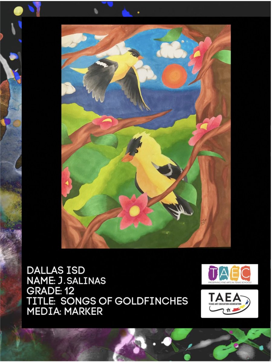 Dallas ISD Visual & Performing Arts (@dallasisdvpa) on Twitter photo 🎉 Congratulations to J. Salinas! Their Youth Art Month piece was 1 of only 32 selected for the 2025 Fine Arts Day at the Capitol 🎨—hosted by @TXartsED on April 29! Representing Sunset HS with pride! #YAM2025 <a href="/AngieGaylord/">Angie E. Gaylord</a> <a href="/mibroughton/">Dr. Michele Broughton</a> <a href="/SmithRametria/">Rametria Smith</a> 🎉 Congratulations to J. Salinas! Their Youth Art Month piece was 1 of only 32 selected for the 2025 Fine Arts Day at the Capitol 🎨—hosted by @TXartsED on April 29! Representing Sunset HS with pride! #YAM2025 <a href="/AngieGaylord/">Angie E. Gaylord</a> <a href="/mibroughton/">Dr. Michele Broughton</a> <a href="/SmithRametria/">Rametria Smith</a>