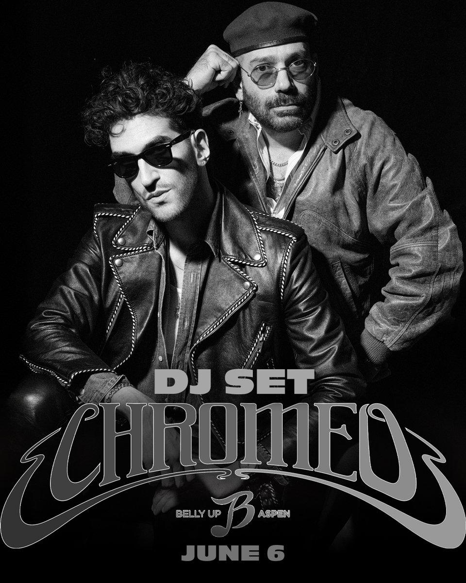 Belly Up Aspen (@bellyupaspen) on Twitter photo Canadian electro-funk duo, <a href="/Chromeo/">FUNK YOURSELF</a> (DJ Set), returns to Aspen on Friday, 6/6!
Presale starts Thurs 5/8 @ 10am MT.
Sign up by 8:30am MT 5/8 to receive the presale code: bit.ly/3EkPeBb Canadian electro-funk duo, <a href="/Chromeo/">FUNK YOURSELF</a> (DJ Set), returns to Aspen on Friday, 6/6!
Presale starts Thurs 5/8 @ 10am MT.
Sign up by 8:30am MT 5/8 to receive the presale code: bit.ly/3EkPeBb