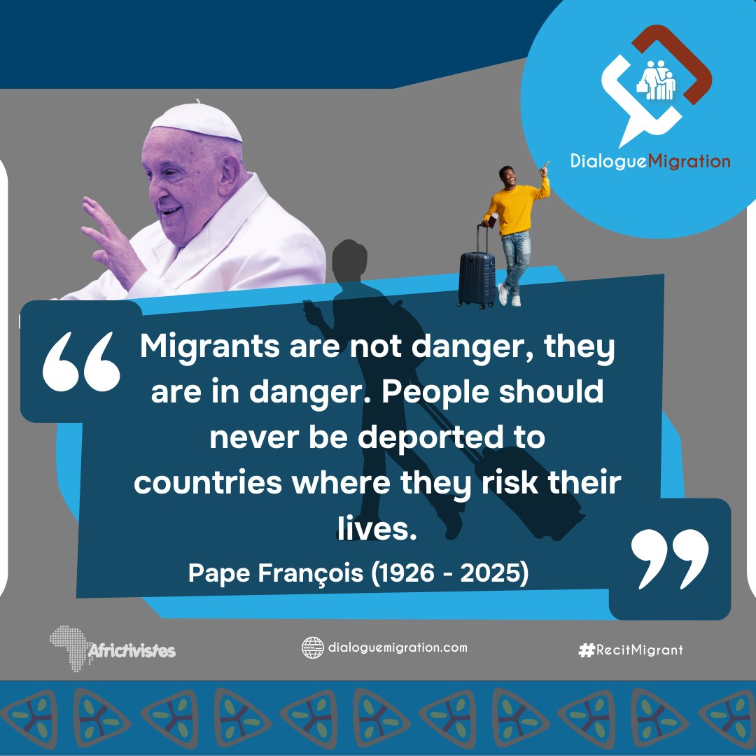 En 2024, de nombreux migrants africains en situation irrégulière ont été expulsés✈️ vers leurs pays d’origine. 

Malheureusement, ces vagues d’expulsions s’accompagnent souvent de graves violations des droits humains.⚠️✊

Décédé récemment, le pape François s’est longtemps engagé