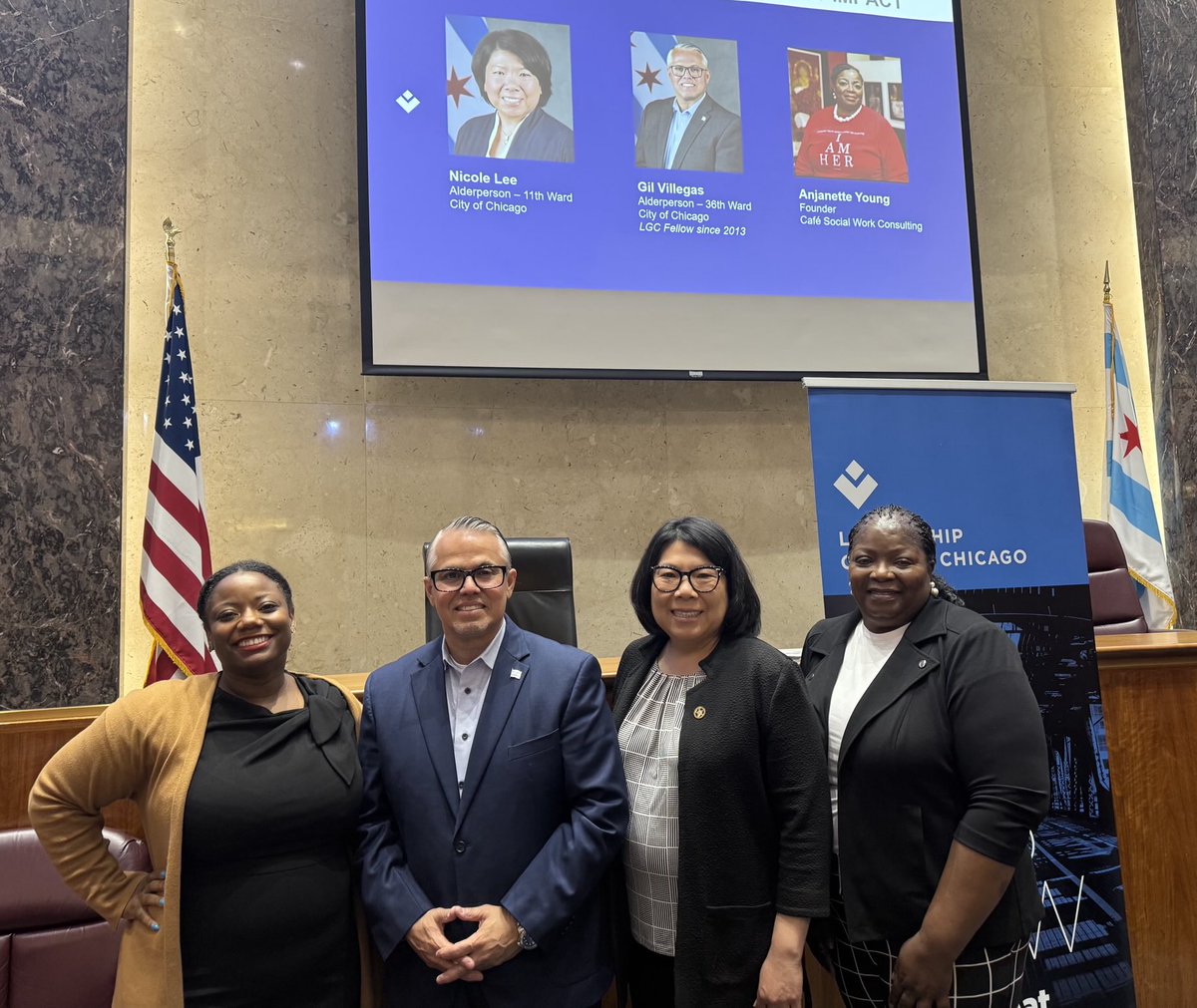 We had the opportunity to speak with the 2025 ⁦<a href="/LGCChicago/">Leadership Greater Chicago (LGC)</a>⁩ Fellows on topics impacting our city. Thank you for the invitation ⁦<a href="/ald_nicolelee/">Ald. Nicole Lee</a>⁩ ⁦<a href="/AnjanetteYoung0/">Anjanette Young~Social Worker~MSW~LCSW~Activist</a>⁩ ⁦<a href="/GrigsbyUmi/">UmiGrigsby (she/elle)</a>⁩