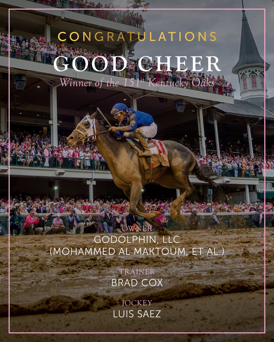 Congratulations to Good Cheer and all of her connections! 🌸