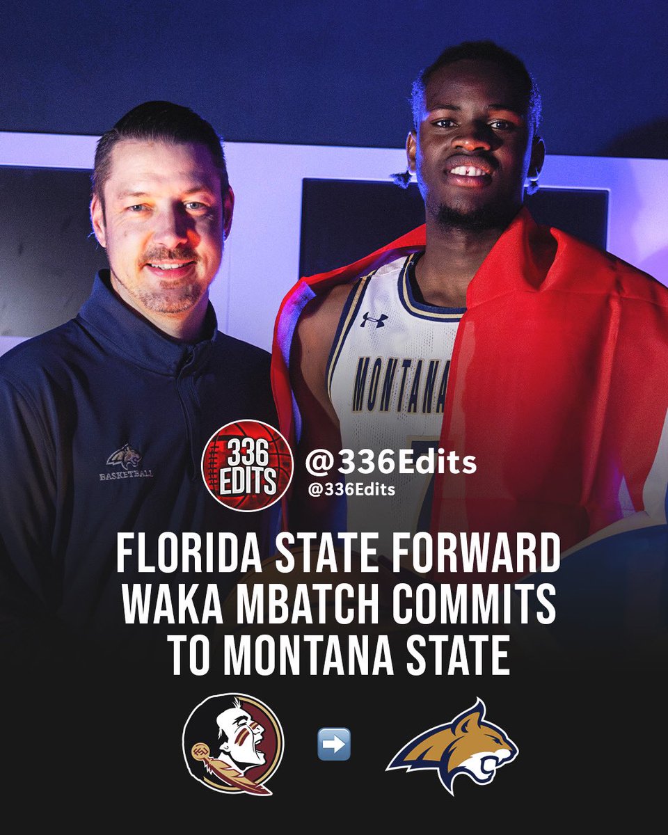 336Edits's tweet image. NEWS: Florida State transfer Waka Mbatch has committed to Montana State, he tells 336Edits. 

The 6-10 forward played in 5 games this season for the Seminoles.