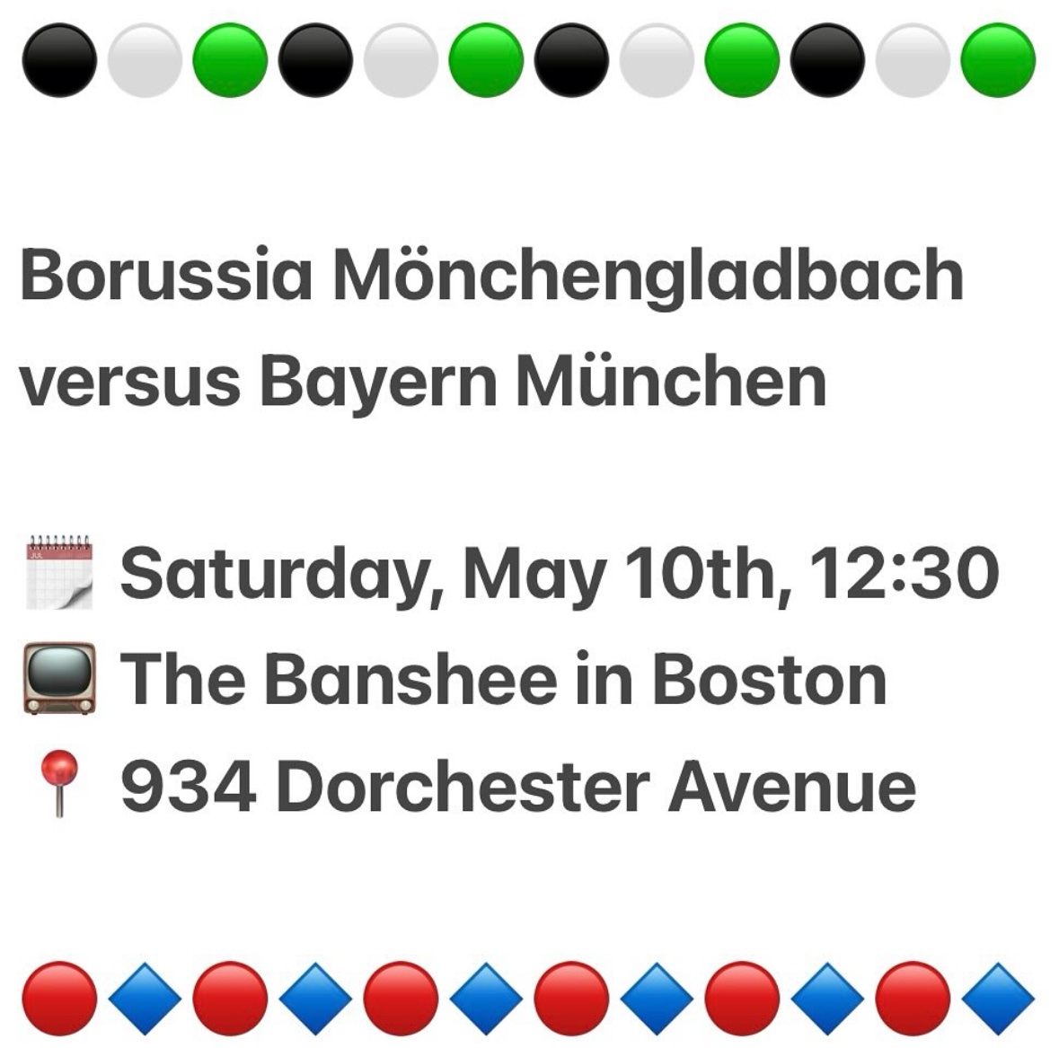 Boston_Gladbach's tweet photo. We’d love to have you there! If you’ve been waiting for a reason to visit a watch party with us, we will have Jerseys to raffle and good people to talk with while watching some Bundesliga  together! Come on down! https://t.co/3dg2OnOhpf