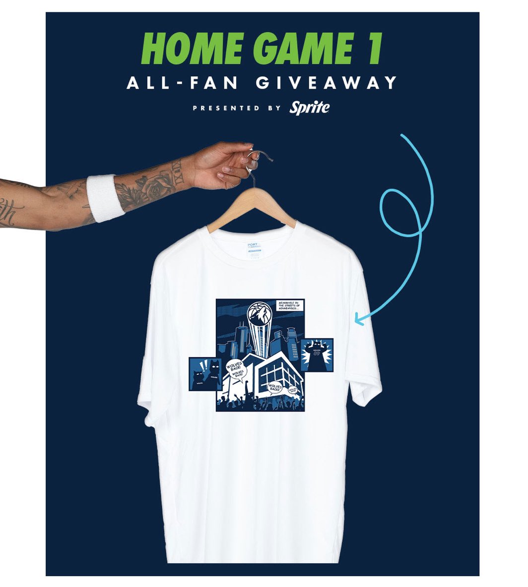 CharlieWaltonMN's tweet photo. The whiteouts are, indeed, returning to Target Center for the second round. Here’s a look at the T-shirt giveaways for games 1 and 2: https://t.co/5PjQP40dEc