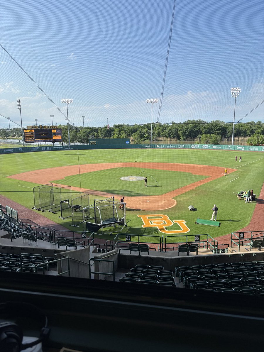 Tim Healey (@timhealeyasu) on Twitter photo It’s sunny now here in Waco, but earlier today we had thunderstorms w/hail, leaving the field at Baylor Ballpark rather damp! So: the start time of tonight’s <a href="/ASU_Baseball/">Sun Devil Baseball</a> series opener at Baylor has been pushed back an hour. Join Max & me at 5:15 pm on KAZG 1440 AM. It’s sunny now here in Waco, but earlier today we had thunderstorms w/hail, leaving the field at Baylor Ballpark rather damp! So: the start time of tonight’s <a href="/ASU_Baseball/">Sun Devil Baseball</a> series opener at Baylor has been pushed back an hour. Join Max & me at 5:15 pm on KAZG 1440 AM.