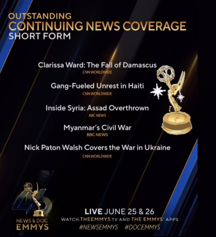 Our reporting from Myanmar has been nominated for an Emmy. <a href="/dcinfocus/">dc</a> <a href="/StuHollandEsq/">Stu</a> <a href="/SophieBarry18/">Sophie Barry</a>