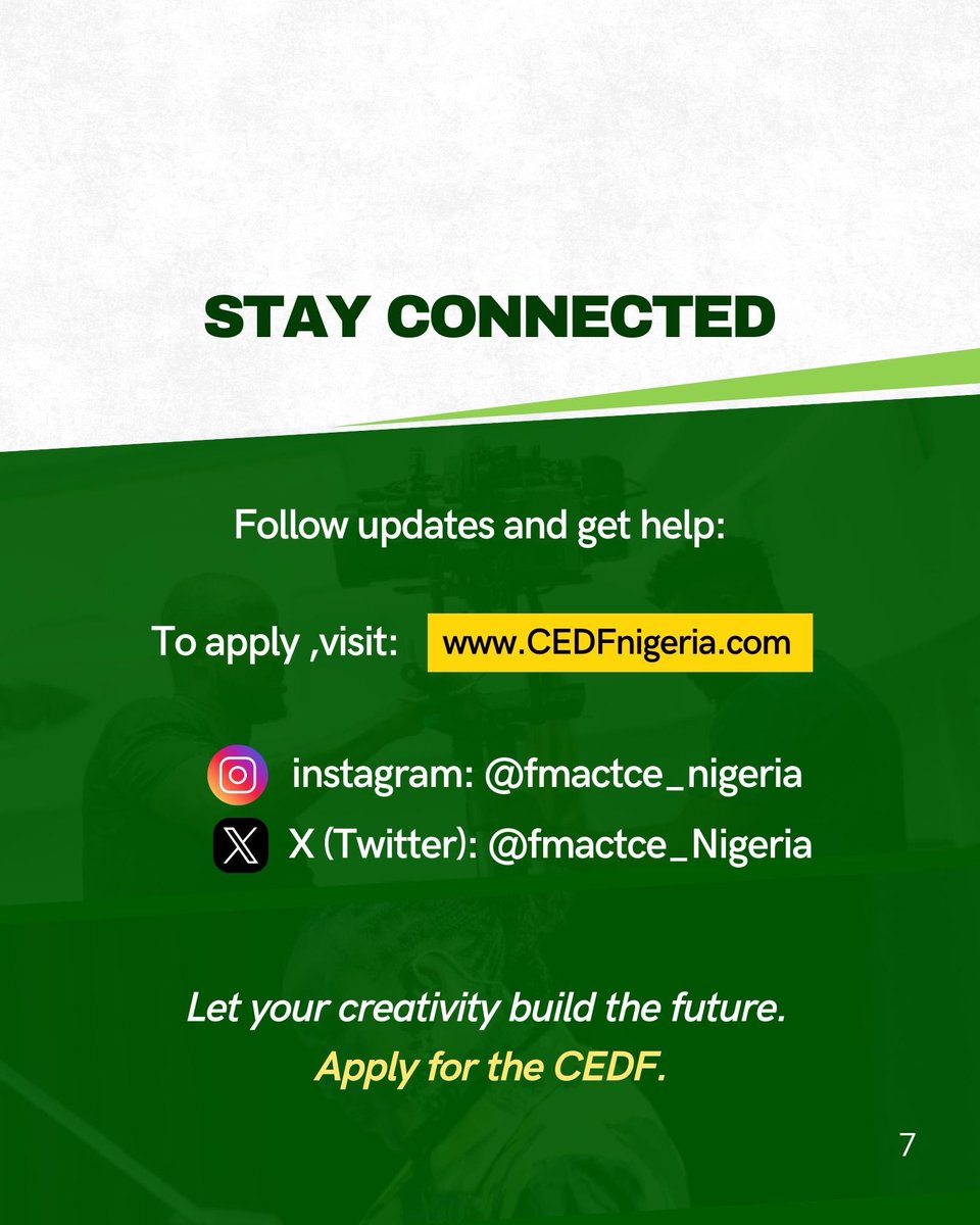 BabaAgba_'s tweet image. Please continue to provide feedback on how to improve it so that we can all achieve our collective goals.

The decade of Nigerian Creativity has officially begun! 

cedfnigeria.com

#CEDF #FMACTCE  #finance #creativity #destination2030 #nigeriaeverywhere