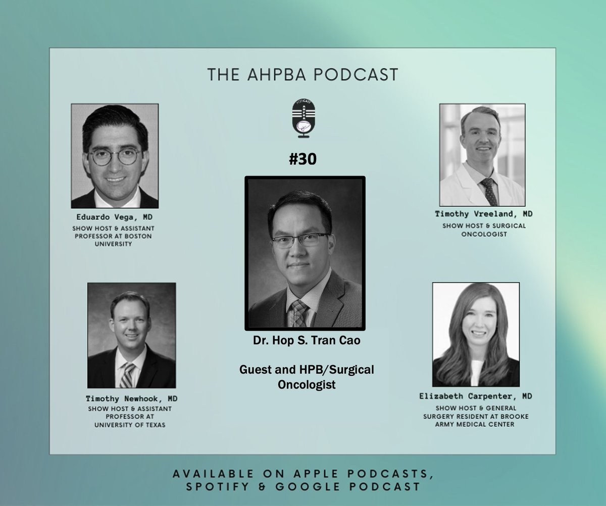 The AHPBA Podcast (@theahpbapodcast) on Twitter photo Don't miss our NEXT episode with the incredible <a href="/HopSTranCao/">Hop S. Tran Cao</a> discussing 🗞️updates in cholangio and 🤖 surgery! <a href="/EAVegaMD/">Eduardo A. Vega</a> <a href="/vreelant/">Timothy Vreeland, MD</a> <a href="/timnewhook19/">Timothy Newhook</a> <a href="/elizcarpenter16/">Elizabeth Carpenter, MD</a> <a href="/EAHPBA/">E-AHPBA</a> <a href="/IHPBA/">IHPBA</a> <a href="/AHPBA/">AHPBA</a>
podcasts.apple.com/us/podcast/epi… Don't miss our NEXT episode with the incredible <a href="/HopSTranCao/">Hop S. Tran Cao</a> discussing 🗞️updates in cholangio and 🤖 surgery! <a href="/EAVegaMD/">Eduardo A. Vega</a> <a href="/vreelant/">Timothy Vreeland, MD</a> <a href="/timnewhook19/">Timothy Newhook</a> <a href="/elizcarpenter16/">Elizabeth Carpenter, MD</a> <a href="/EAHPBA/">E-AHPBA</a> <a href="/IHPBA/">IHPBA</a> <a href="/AHPBA/">AHPBA</a>
podcasts.apple.com/us/podcast/epi…