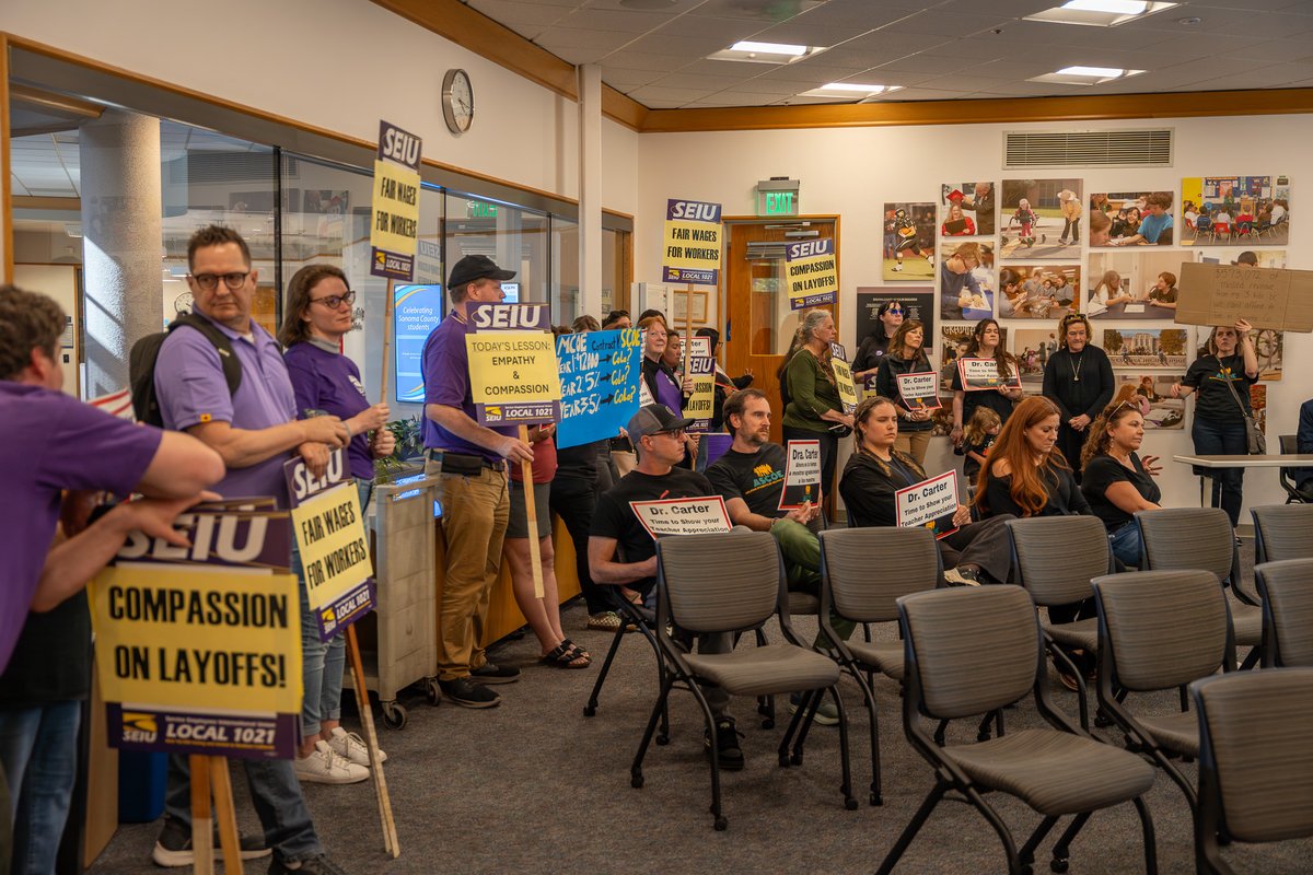 During May Day, SEIU 1021 members at the Sonoma County Office of Education teamed up with the Teaches Union to fight back against cuts!