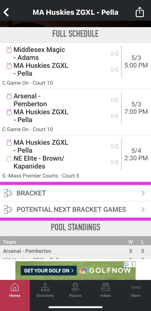 Schedule this weekend at ZG Mass States.