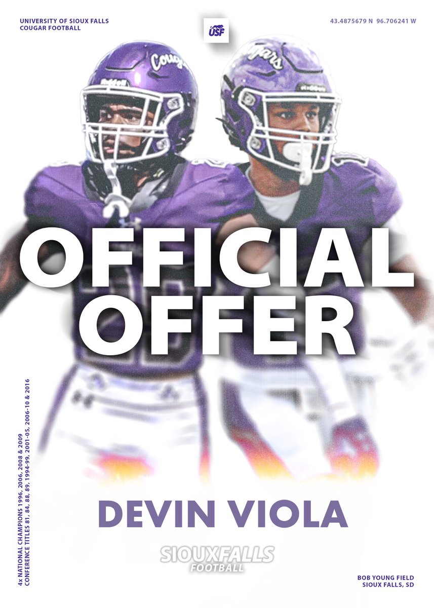 Devin Viola (@devin_viola17) on Twitter photo After a great conversation with <a href="/jakob_thut/">Coach Thut</a> I am blessed to receive my 2nd D2 offer from <a href="/USFCougarsFB/">USF Football</a>! After a great conversation with <a href="/jakob_thut/">Coach Thut</a> I am blessed to receive my 2nd D2 offer from <a href="/USFCougarsFB/">USF Football</a>!