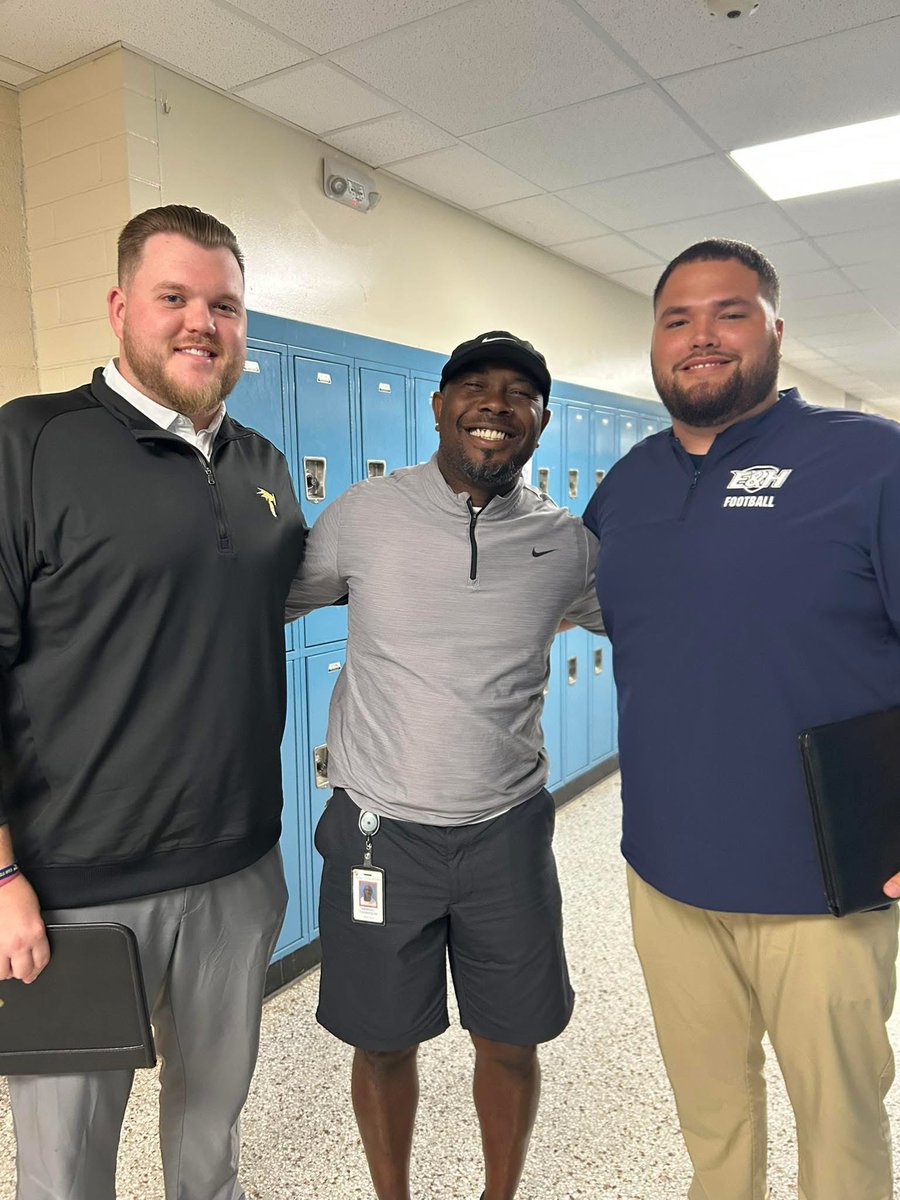 Hunter Huss Huskies Football would like to thank Emory &amp; Herny University Coach Devin Woodson and Coach Parker Coe for stopping by Hunter Huss High School to see about our student athletes.