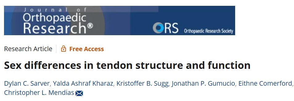 Nazir Khan (@nazirkhan1) on Twitter photo This <a href="/JOrthopRes/">Journal of Orthopaedic Research®</a> study highlights subtle but important sex-based differences in tendon biology-female tendons showed higher cell density & unique ECM profiles despite similar mechanics.
📖 onlinelibrary.wiley.com/doi/10.1002/jo…
<a href="/ORSsociety/">Orthopaedic Research Society</a> #ORSSMC #ORSxDerby #KyDerby #OakDay This <a href="/JOrthopRes/">Journal of Orthopaedic Research®</a> study highlights subtle but important sex-based differences in tendon biology-female tendons showed higher cell density & unique ECM profiles despite similar mechanics.
📖 onlinelibrary.wiley.com/doi/10.1002/jo…
<a href="/ORSsociety/">Orthopaedic Research Society</a> #ORSSMC #ORSxDerby #KyDerby #OakDay