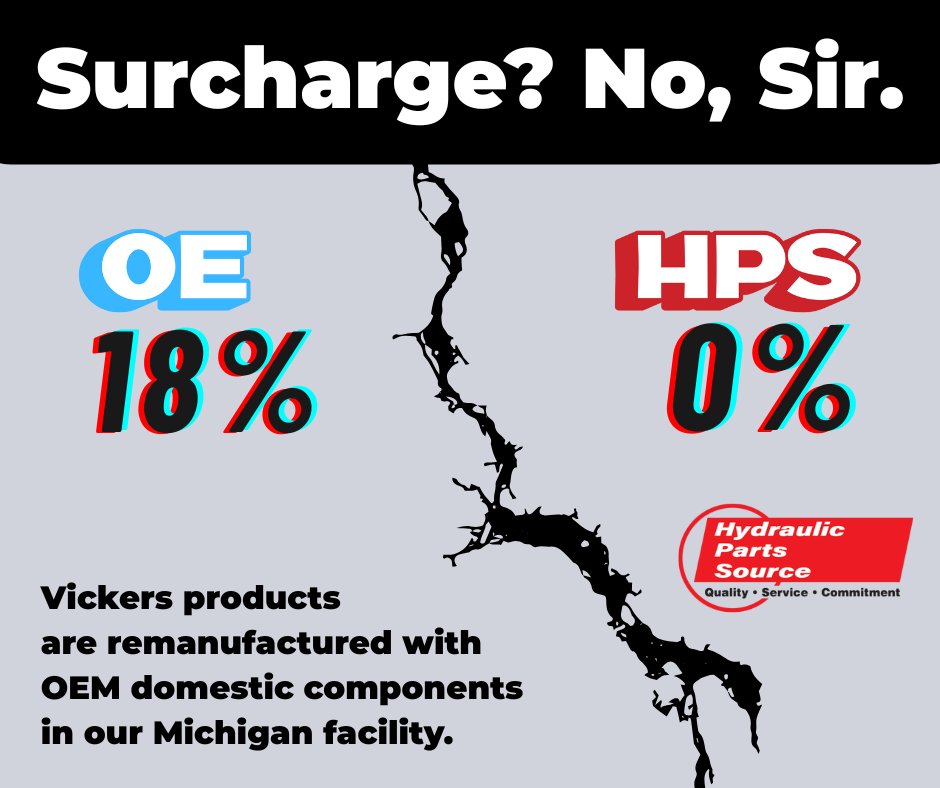 HydPartsSource's tweet image. HPS is your source for OEM products &amp;amp; quality - and NO SURCHARGE. You will not see baked-in tariff prices. #HPSDifference