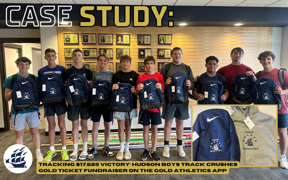 goldathletics's tweet photo. 🏃♂️💨 Fast, simple, and effective—Hudson Boys Track raised over $17K with #GoldTickets 🏆💨 With Coach @HUD_MrMcConnell & @GoldAthleticsRM in their corner + the #GAapp in hand, they crushed it. Full story here 👉 https://t.co/vWuRn20agq #TeamSpotlight #HudsonTrack #GoldStandard https://t.co/2eDg6MPVNl
