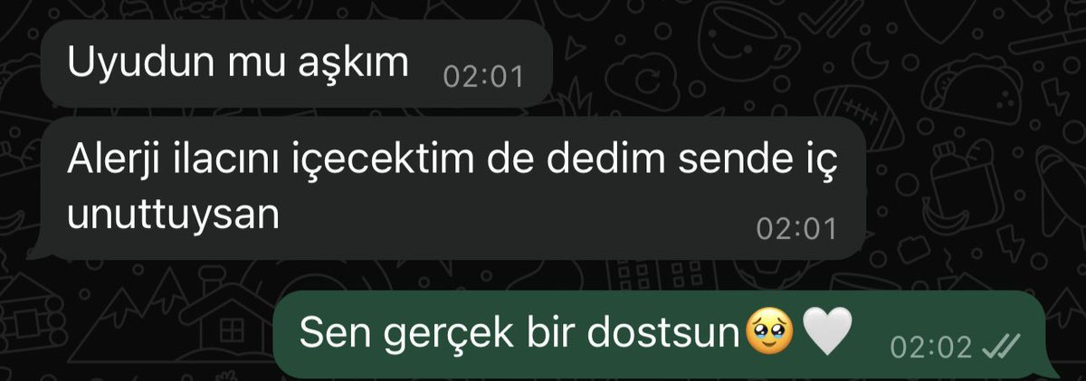 Alerji ilacımı hatırlatacak kadar düşünen birinin olması = lüks