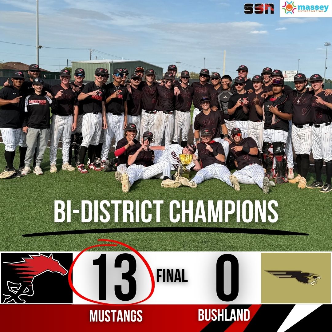 ⚾ The Mustangs sweep Bushland and are Bi-District Champions! ⚾️ 
 
#ShallowaterISD