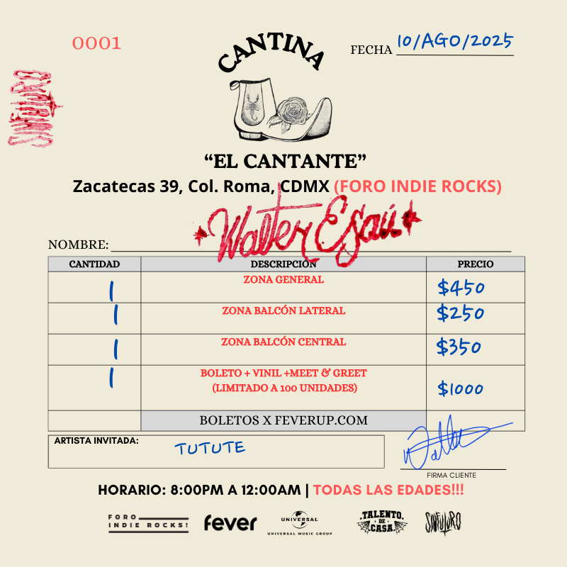 WalterEsauMX's tweet photo. Voy a presentar el primer vinilo de mi carrera en la CDMX tocando todo "El Cantante" + Canciónes destacadas de todo mi repertorio.

@ForoIndierocks 
10 de Agosto | Todas las edades.
Boletos: https://t.co/mBoJuXzOQu https://t.co/4b3qz33eWH