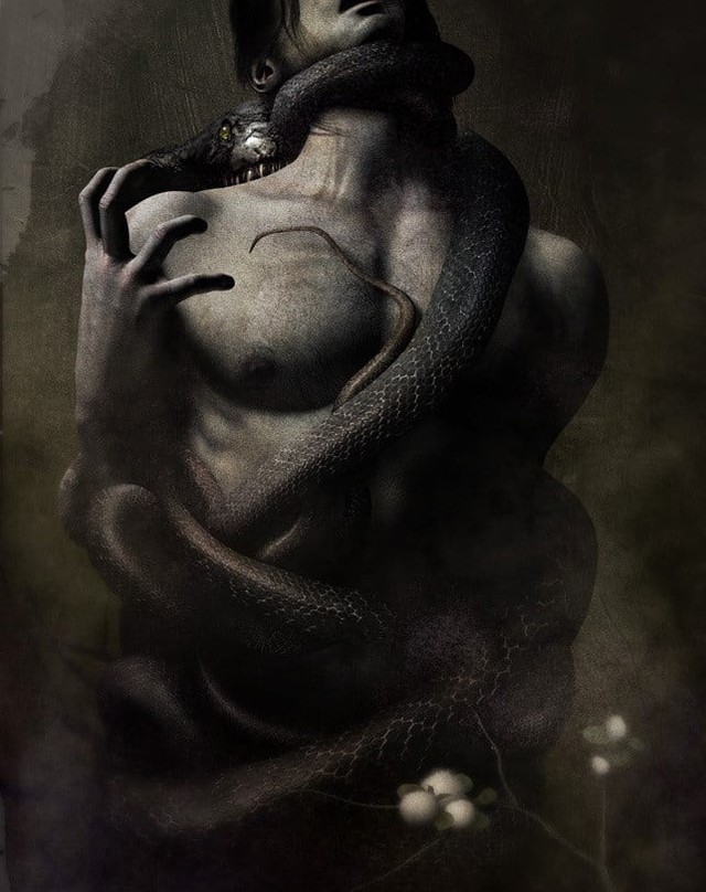 Man and Snake by David Ho